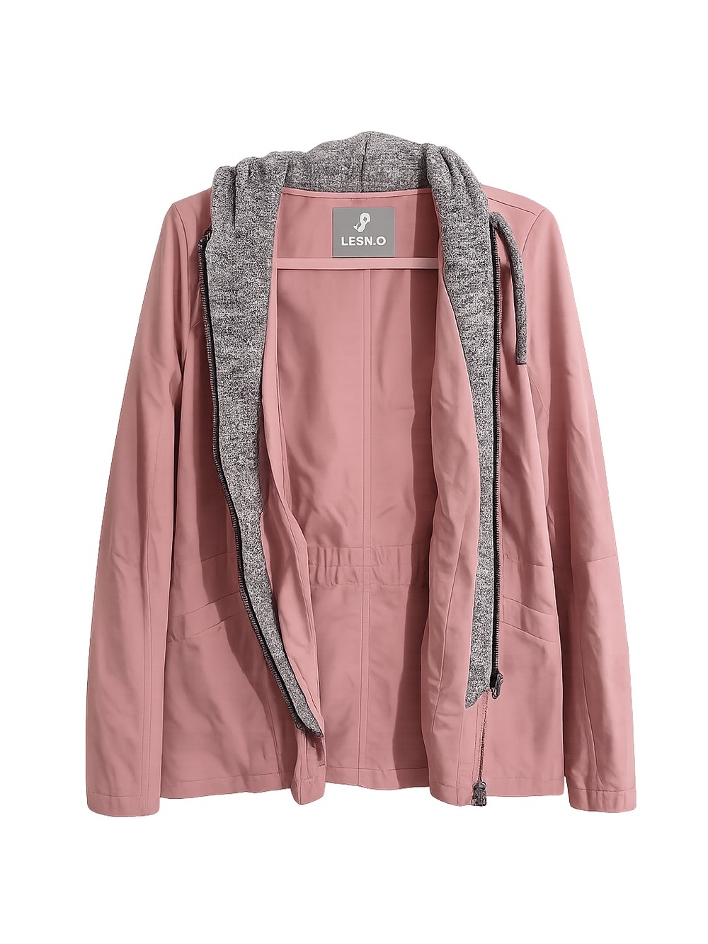 LE3NO Dusty Mauve Hooded Utility Jacket - Picture 2 of 6